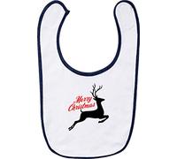 Kleckerliese - Bavaglino per neonato, con scritta"Merry Christmas Rentier", chiusura in velcro