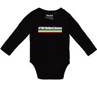 Kleckerliese Body per bambini, vintage, con scritta in lingua tedesca, a maniche lunghe, motivo "Restiamo a casa, arcobaleno", Nero , 92