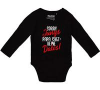 Kleckerliese Body per bambini, vintage, con scritta "Scusa", a maniche lunghe, motivo "Sorry Ragazzi Papà", nero, 74