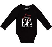 Kleckerliese Body vintage per bambini, a maniche lunghe, con scritta in lingua inglese "Tutto il papà", Nero , 62