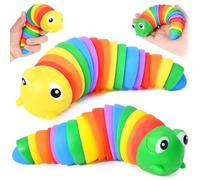 Kleemeiero 2 Pezzi Giocattolo di Decompressione Bruco Giocattolo Arcobaleno a Forma di Bruco 3D Articolato Bruco Giocattolo Giocattolo Sensoriale Anti Stress per Regalo per Adulti e Bambini