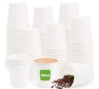Kleemeiero 200 bicchieri di carta da caffè espresso da 100 ml, per bevande calde e fredde, per feste, in cartone per caffè, acqua, bevande