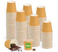 Kleemeiero 200 Pezzi Bicchieri da Caffè in Carta Kraft 30ml Bicchieri Carta per Bevande Calde Bicchier i Carta Biodegradabili Bicchieri Cart a Cappuccino per Caffè Tè Cioccolata e Bibite