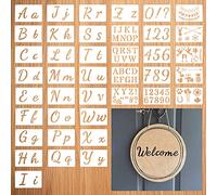 Kleemeiero 40 Fogli Stencil Lettere Alfabeto Corsivo, Numeri Grandi, Scritte Muro per Artistico Decorazione Pittura Fai da Te (19 * 17CM)