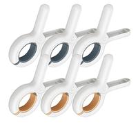 Kleemeiero 6 Pezzi Pinze Telo Mare Mollette Telo Nare Mollette per Bucato Mollette Grandi Multicolore Grandi Mollette da Spiaggia Trapunte, Biancheria da Letto, Tende, Vestiti (Blu, Giallo)