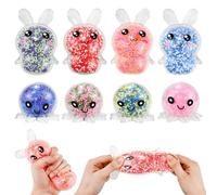 Kleemeiero 8 Pezzi Kit Squishy Giocattolo Antistress Palline Giocattoli da Spremere a Forma di 4 Polpi di Palline 4 Conigli di Palline, Giochi di Palline da Regali per Bambini Adolescenti Adulti