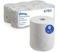 Kleenex Asciugamani di carta in rotolo Kleenex Ultra 6780 - Rotoli di asciugamani a 2 veli - 6 rotoli di carta bianchi x 150 m