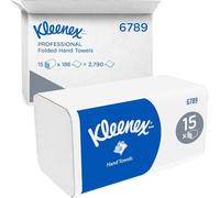 Kleenex Asciugamani intercalati bianchi 6789, 2 veli, Con spessore rinforzato e Certificazione FSC, 15 confezioni da 186 strappi (tot. 2790)