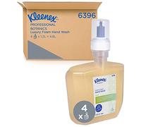 Kleenex Botanics Fresh 6396 - Detergente per mani in schiuma profumata, 4 ricariche trasparenti da 1,2 litri (4,8 litri totali)