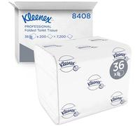 Kleenex Carta Igienica Interfogliata 8408, Morbida, Resistente ed Ecologica, 2 Veli, Bianco, 36 Confezioni x 200 Fogli, Totale 7.200