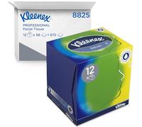 Kleenex Cubo Veline Facciali 8825 - 3 Veli, Extra Morbide con Balsamo PRossoettivo alla Calendula e Aloe Vera - Pack da 12 x 56 Fogli Totale 672 Fogli, 12x56/ 672