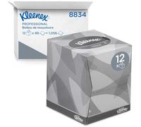 Kleenex® Fazzoletti Cubici 8834 - Morbidi e Resistenti, 2 Veli, Inodori, Colore Bianco - 12 Scatole da 88 Strappi (1.056 Totali)