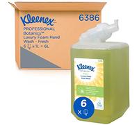 Sapone per mani in schiuma Kleenex Botanics Fresh Luxury 6386 - Sapone per mani in schiuma profumato - 6 ricariche di sapone per mani verde da 1 litro (totale 6 litri)