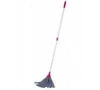 Kleeneze KL062536EU - Mocio in tessuto con manico telescopico allungabile, bianco/rosa