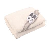Kleeneze KL3750 - Sottocoperta termica multizonale, per letto matrimoniale, 4 zone di riscaldamento per corpo e piedi, 9 impostazioni di calore, morbido pile, lavabile in lavatrice, 2 controller,