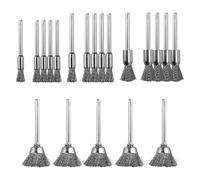 KLEHOPE Set di 20 Spazzole Metalliche in Acciaio Inox Compatibile con Dremel e Altri Utensili Rotanti, Mini Spazzole per Rimuovere Ruggine, Pulire e Lucidare
