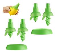 KLEHOPE Spremiagrumi Manuale, 4 Pezzi Spremi Agrumi, Verde Spremi Limone Manuale, con Base Rotonda, Spruzzatore di Limone, per Agrumi