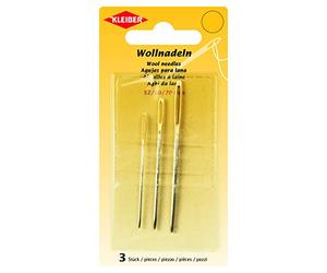 Kleiber 69921 - Aghi per lana in acciaio, lunghezza: 52, 60, 70 mm, colore: argento