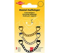 Kleiber - Appendiabiti in Metallolo da Cucire, Set di 3, Oro/Argento/Nero