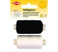 Kleiber + Co.GmbH Nähgarn Filo da Cucito Universale, Poliestere, Nero, Bianco, 52 m