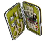 Kleiber - Kit da Cucito per Viaggio Tascabile con Custodia Rigida inclusivo di Forbici/Filo/Bottoni di riserva/Lama per scucire/Metro a Nastro e Fermagli, Blu/Verde