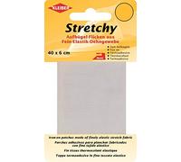 Kleiber - Nastro per riparazioni per Abiti Elastico termoadesivo 40 x 6 cm, Bianco