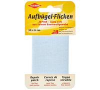 Kleiber - Nastro per riparazioni termoadesivo in Cotone Extra Morbido e Sottile 30 x 6 cm, Celeste