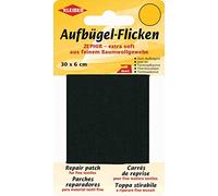 Kleiber - Nastro per riparazioni termoadesivo in Cotone Extra Morbido e Sottile 30 x 6 cm, Nero