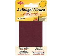 Kleiber - Nastro per riparazioni termoadesivo in Cotone Extra Morbido e Sottile 30 x 6 cm, Rosso Scuro