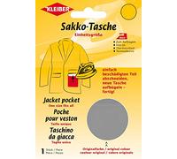 Kleiber Iron on Jacket Pocket Repair-Dark Grey Riparazione di Tasche termoadesive per Giacche, Colore: Grigio Scuro, Cotone