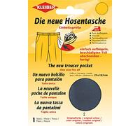 Kleiber Riparazione di Tasche termoadesive per Pantaloni, Grigio Scuro, Cotone, 15.5 x 11 x 0.3 cm 10 Grams