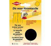 Kleiber - Riparazione termoadesiva per Tasca di Pantaloni, Nero