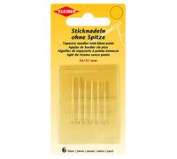 Kleiber Sticknadeln Ferri da Ricamo Senza Punta, Acciaio, Argento, Längen: 34, 37 mm