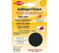 Kleiber - Toppa per riparazioni termoadesiva in Cotone 40 x 12 cm per Tessuti a Maglia fine, Nero