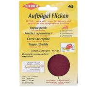Kleiber - Toppa per riparazioni termoadesiva in Cotone 40 x 12 cm per Tessuti a Maglia fine, Rosso Borgogna