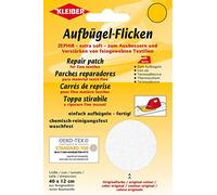 Kleiber - Toppa per riparazioni termoadesiva in Cotone Extra Morbido 40 x 12 cm, Bianco