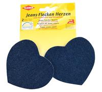 Kleiber - Toppe in Jeans termoadesive a Forma di Cuore, Blu Scuro