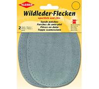 Kleiber - Toppe ovali in Pelle Scamosciata 12 x 10 cm, 1 Paio, Grigio