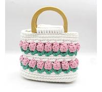 Klein bottle Kit di materiale tulipano: tessuto a mano, set all'uncinetto fai da te, borsa a tracolla e borsa, ideale per fidanzata e migliore amica