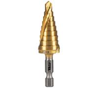 Klein Tools 25963 - Punta per trapano a gradini, da 1/4 a 3/4", spirale doppia, tagli in metallo sottile, plastica, alluminio, legno, gambo esagonale da 1/4", VACO