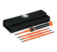 Klein Tools 32584INSR | Set cacciaviti di precisione isolati 8-in-1 con custodia | Isolamento 1000 V | Inserti intercambiabili | Impugnatura Cushion-Grip