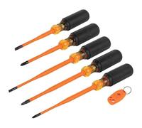 Klein Tools 33736INS Insulated Screwdriver Set, 1000 V Slim-Tip Driver with Phillips, Cabinet and Square Bits and a Magnetizer, 6 pezzi Klein Tools 33736INS