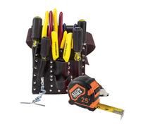Klein Tools, 5300, Set di attrezzi da elettricista, include 4 cacciaviti, 4 pinze, metro a nastro, spelafili, custodia per attrezzi e cintura, 12 pezzi