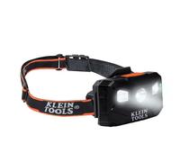 KLEIN TOOLS 56048 - Lampada frontale a LED con spegnimento automatico, ricaricabile, con cinturino in tessuto regolabile, 400 lumen, per tutto il giorno