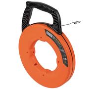 Klein Tools 56333 Nastro elettrico per cavi, estrattore per cavi in acciaio con punta a doppio anello, alloggiamento e impugnatura ottimizzati, 0,31 cm x 36,6 m