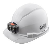 Klein Tools 60107RL - Casco rigido, ricaricabile, non ventilato, stile cappello, fascia imbottita e traspirante, resistente agli odori, testata fino a 20 kV, colore: bianco