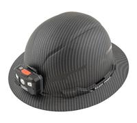 Klein Tools 60346 - Cappello rigido, tesa piena non ventilata, classe E, modello KARBN premium, lampada ricaricabile, fascia tergisudore imbottita, imbottitura superiore