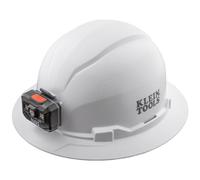 Klein Tools 60406RL - Casco rigido, ricaricabile, non ventilato, a tesa intera, imbottita, auto-traspirante, resistente agli odori, testato fino a 20 kV, colore: bianco