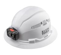 Klein Tools 60407RL - Casco rigido, ricaricabile, ventilato, a tesa intera, imbottito, auto-traspirante, resistente agli odori, colore: bianco