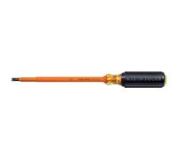 Klein Tools 605-7-INS Insulated 1/4-Inch Cabinet-Tip Round-Shank Screwdriver, 7-Inch by Klein Tools